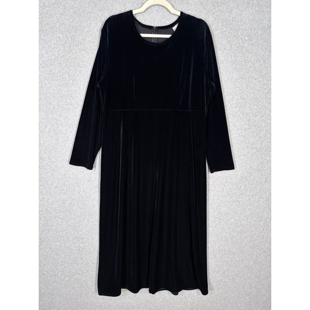 Vintage 90s Velvet Maxi Dress 1X 2X Dark Romantic Whimsigoth‎ Lagenlook Modest